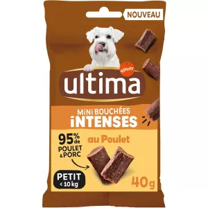 Mini snack pour chien mini bouchées plaisir au poulet 40g - ULTIMA
