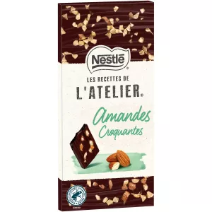 Tablette De Chocolat Noir éclats D'amandes Croquantes 100g - LES RECETTES DE L’ATELIER NESTLÉ