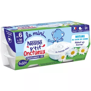 P'tit onctueux nature au sucre de canne 6x50g - NESTLE