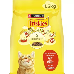 成年猫干粮，含牛肉、鸡肉和蔬菜 1.5kg - FRISKIES