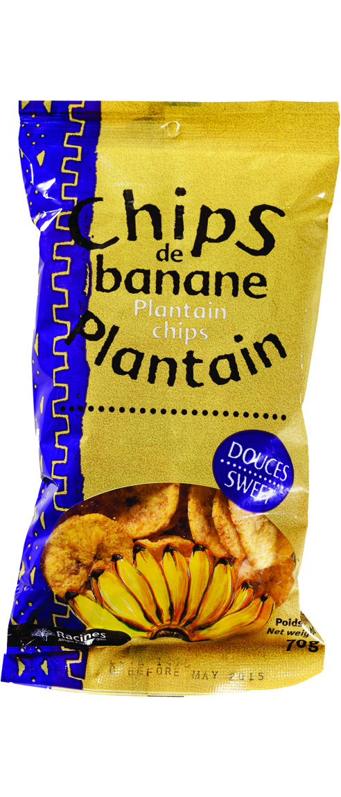 Chips De Banane Plantain Douces (24 X 70 G) - RACINES