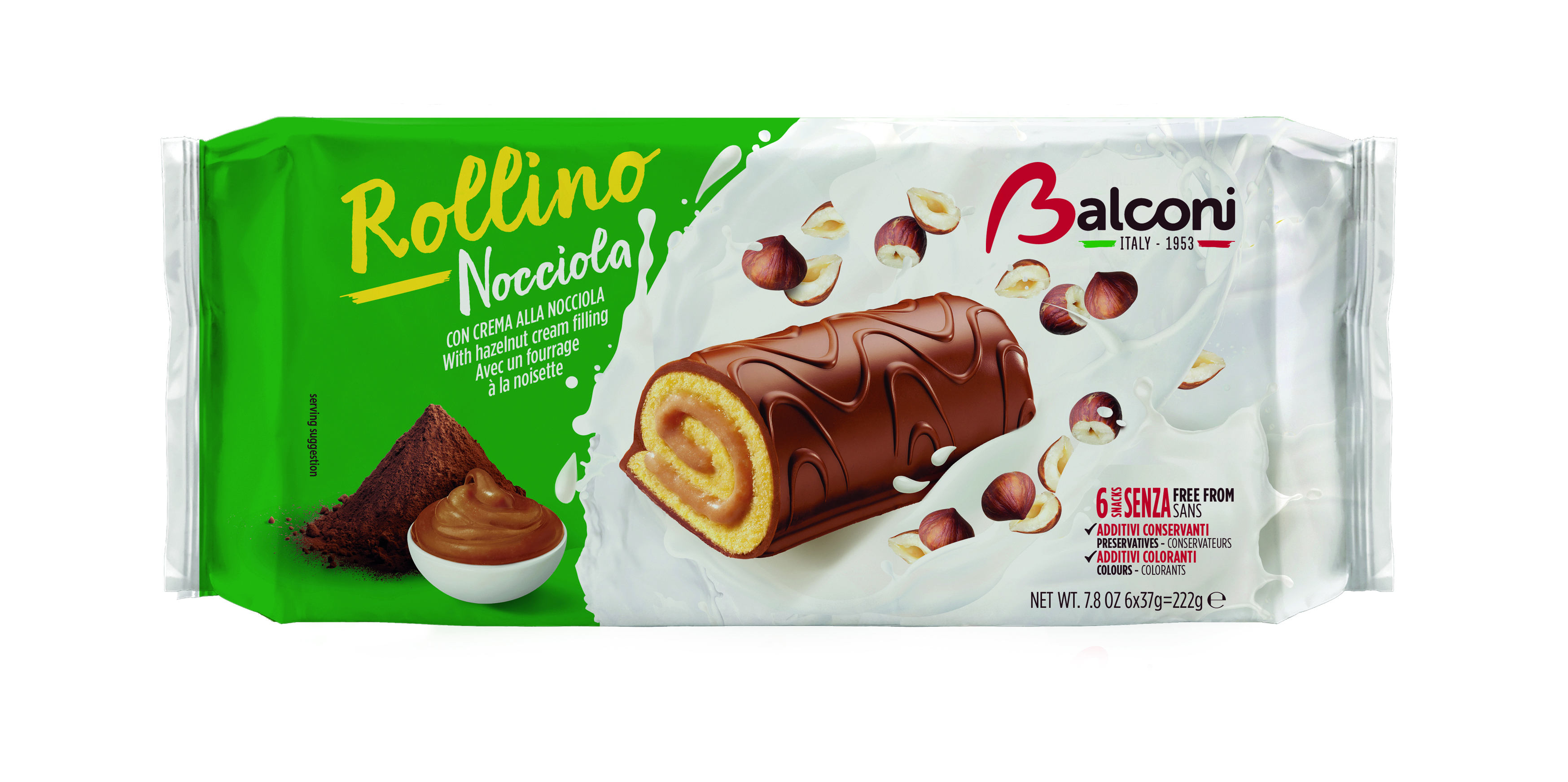 ヘーゼルナッツ ローリーノ ケーキ 6x37g - BALCONI