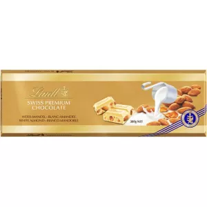 Thanh Sô Cô La Trắng Hạnh Nhân Cao Cấp Thụy Sĩ 300g - LINDT