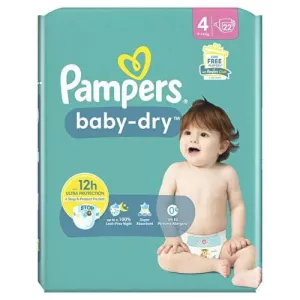 PAMPERS COUCHE BABY-DRY TAILLE 4 (9-14KG) - 22 COUCHES