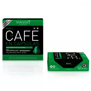 Pack Of 10 Aluminum Capsules Viaggio Espresso Brasil (v2)