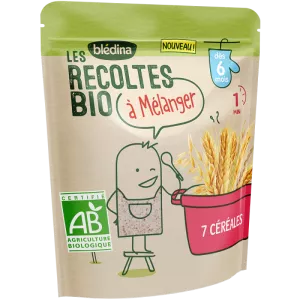 Repas bébé dès 6 mois mélange de 7 céréales Bio 180g - BLÉDINA