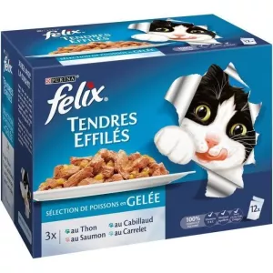 Felix Tapered jelly for adult cats fish selection x12 - PURINA