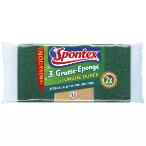 Gratte-éponge longue durée x3 - SPONTEX