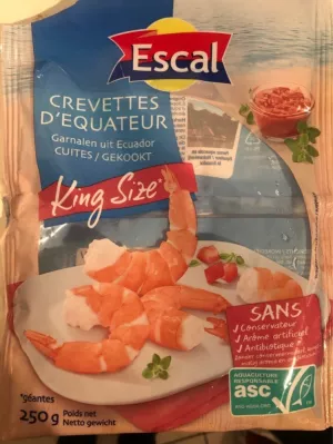Crevettes d'Equateur decort.geant.250g - ESCAL