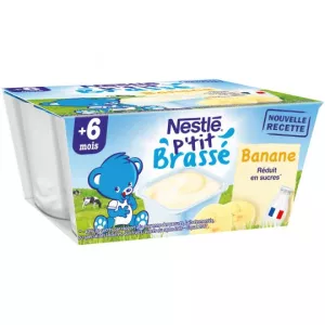 P'tit brassé banane dès 6 mois 4x100 g - NESTLE