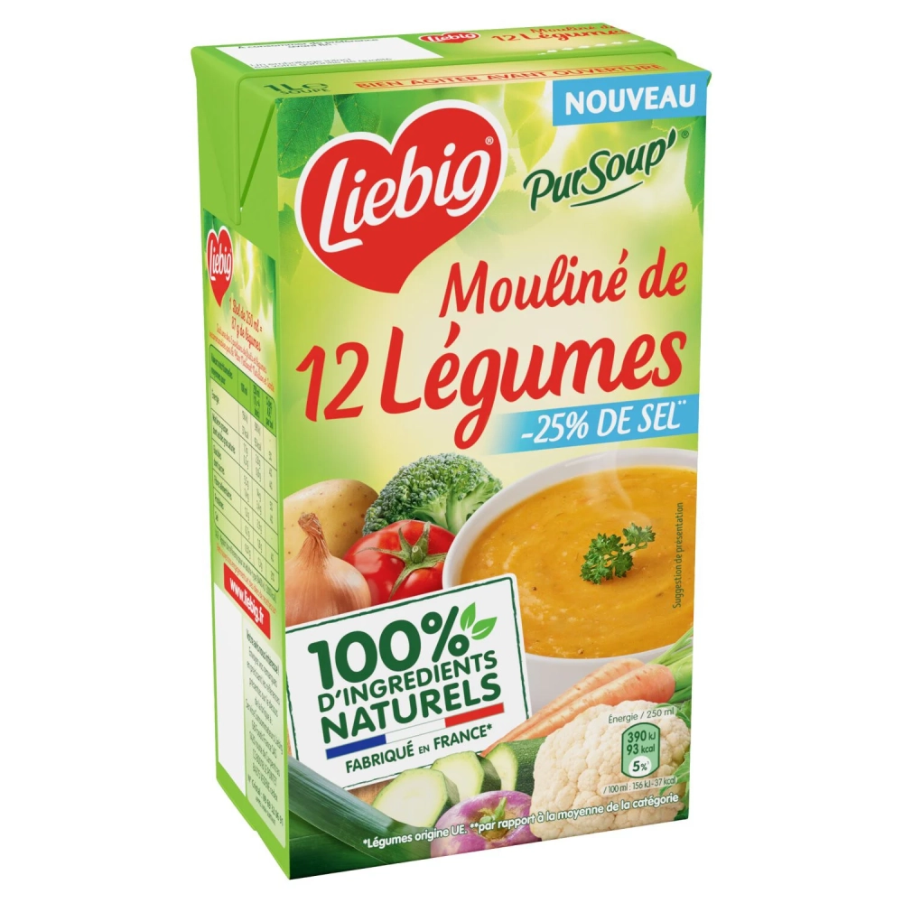 Mouliné de 12 légumes -25% sel 1L - LIEBIG
