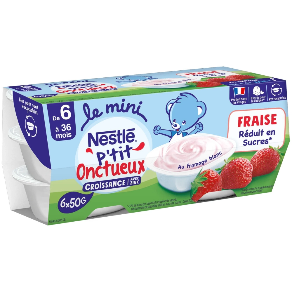 P'tit onctueux fraise dès 6 mois 6x50g - NESTLE